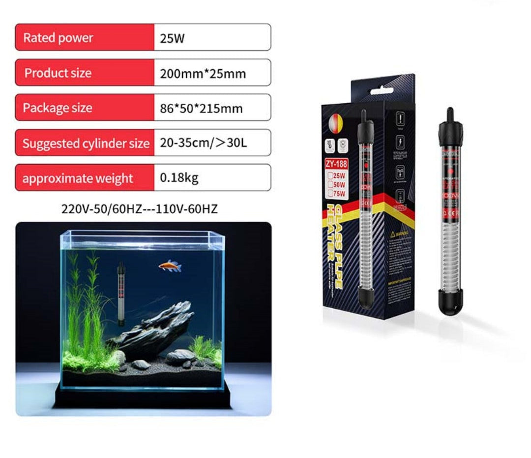 Fish Tank Glass Pipe Heater, The Aquarium Fish Thermostat Quartz Heater