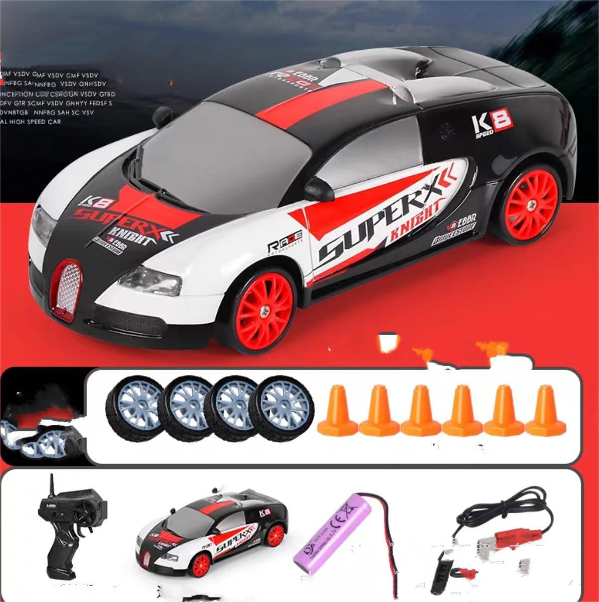 4WD RC Drift Car Toy, Remote Control GTR Model AE86 Vehicle Toy For Children